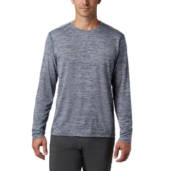 Columbia Deschutes Runner Long Sleeve, Sudaderas Azules Oscuro Para Hombre | 265784-KSG